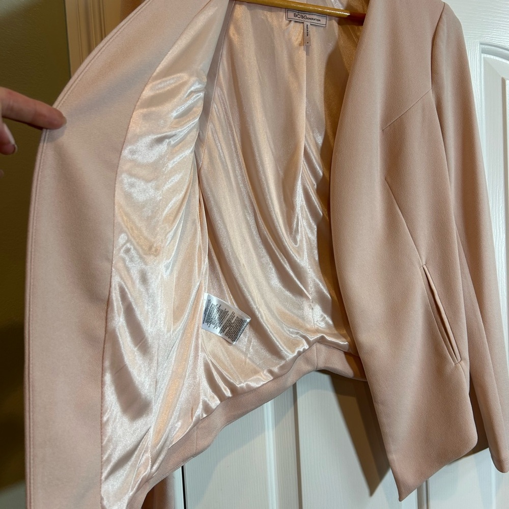 BCBGeneration Blush Pink Women's Blazer/Jacket in Tuxedo Style Size S - Picture 5 of 7